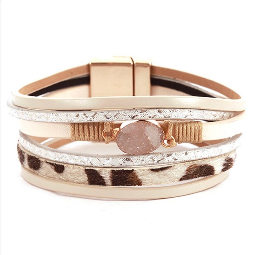 Cow Print Magnetic Bracelet